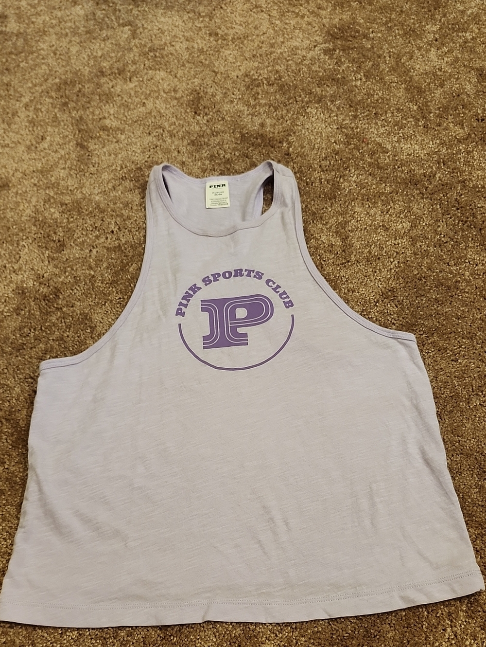 PINK Victoria's Secret Lavender Women's XS Racerback Tank with Purple Logo